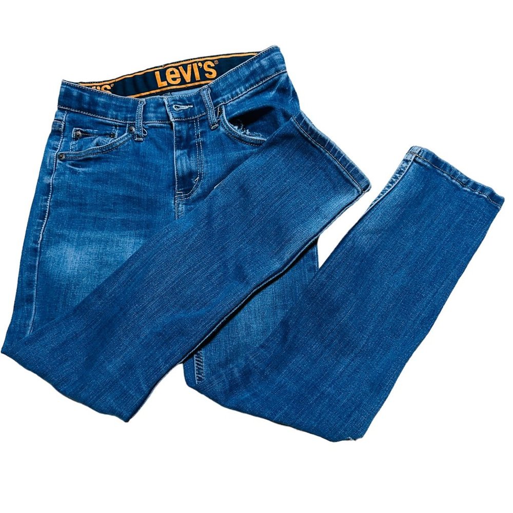 Levis 510 Dark Blue Skinny Jeans Stretch Boys Size 12 Reg 26x27